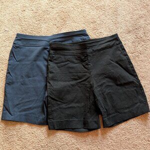 2 Pairs of Shorts, Blue and Black, Longer (Inseam 7.5 inches) Size 6